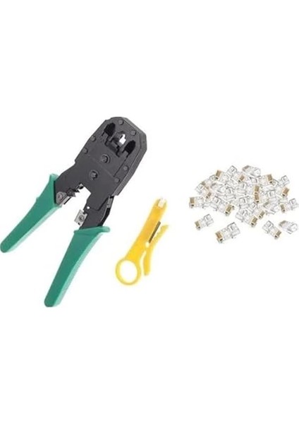 Pense + Tester + 100 Adet RJ45 Network Seti