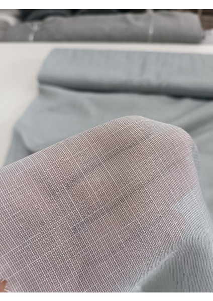 Modern Düz Keten Tül Perde - Açık Gri - Pileli Dikim 1x2,5 Pile - KL500 modelleri