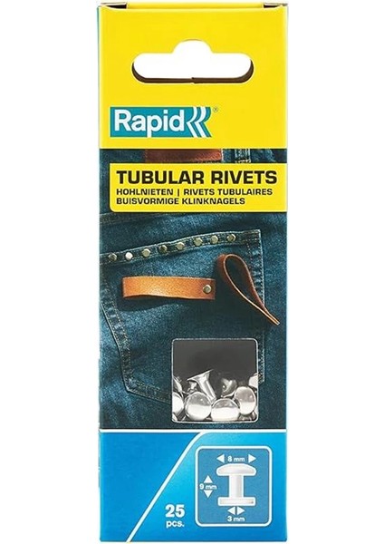 Deri Için Delikli Perçinler, 8 mm Başlı Perçinler, Gümüş Renkli, 25 Adet (2 Parça)