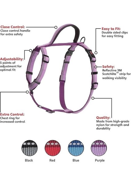 Halti Köpekler Için Yürüyüş Göğüs Tasması, L Boy, Mor