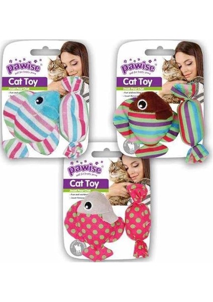 Pawise Catnipli Balık ve Şeker Kedi Oyuncağı (2'li Paket)