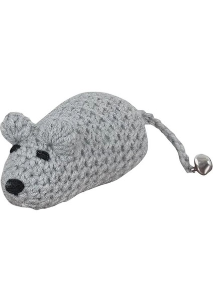 X-Perk Zilli Kedi Oyuncağı El Örgüsü Fare Oyuncak