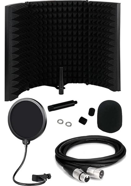 Midex PF-50B Mikrofon Ses Yalıtım Izolasyon Paneli Metal 35X22 cm Filtre Kablo Sünger fiyatları