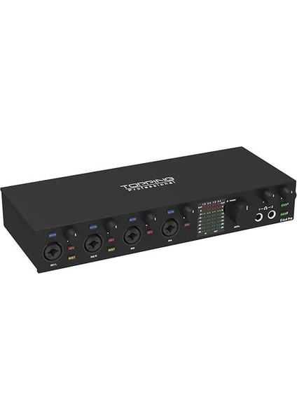 Topping Professional E4X4 Pre | Black Yüksek Kalite Usb-C Ses Kartı: 4-Giriş/4-Çıkış 24BIT/192KHZ