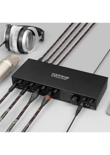 Topping Professional E4X4 Pre | Black Yüksek Kalite Usb-C Ses Kartı: 4-Giriş/4-Çıkış 24BIT/192KHZ fırsatları