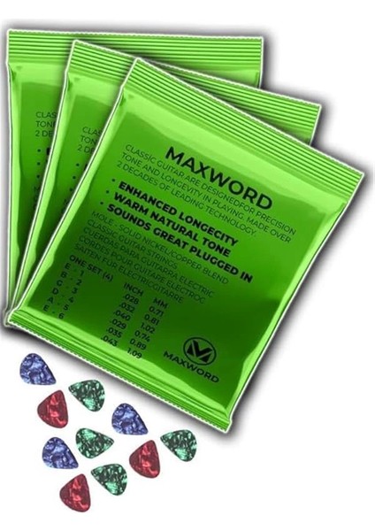 Gt-Classic-3x Kaliteli Klasik Gitar Teli 3 Takım Set (10 Pena Hediye) fiyatları