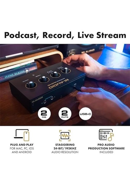 M-Audıo M-Track Duo Hd - Mac, Pc, Ios ve Android Için Pro-Grade 2x2 Usb-C Ses Arabirimi fiyatları