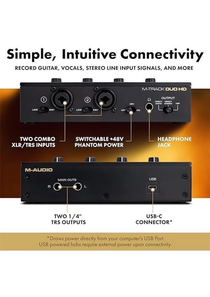 M-Audıo M-Track Duo Hd - Mac, Pc, Ios ve Android Için Pro-Grade 2x2 Usb-C Ses Arabirimi fırsatları