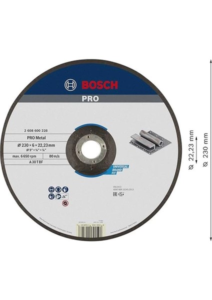 Professional Accessories Bombeli Metal Kesme Diski, Gri, 230 Mm, 1 Adet modelleri