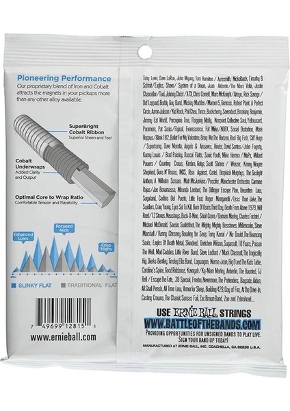 Extra Slinky Flatwound Elektrik Bas Telleri, Ölçü 40-95 modelleri