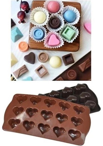 Kalp Şekilli Silikon Çikolata Kalıbı,şeker ve Buz Kalıbı,pasta ve Sofra Süslemesi Için fiyatları