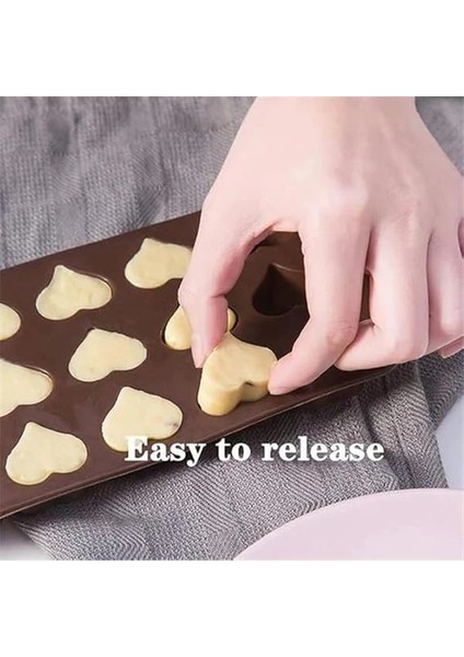 Kalp Şekilli Silikon Çikolata Kalıbı,şeker ve Buz Kalıbı,pasta ve Sofra Süslemesi Için modelleri