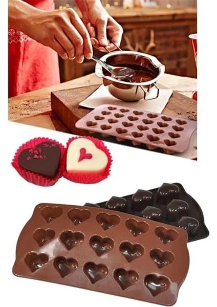 Kalp Şekilli Silikon Çikolata Kalıbı,şeker ve Buz Kalıbı,pasta ve Sofra Süslemesi Için