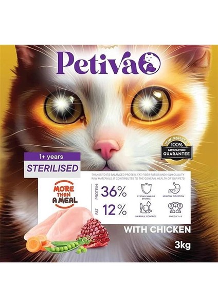 Kısırlaştırılmış Yetişkin Kediler Için Tavuk Etli Kuru Kedi Maması (3 Kg, Tavuk) modelleri