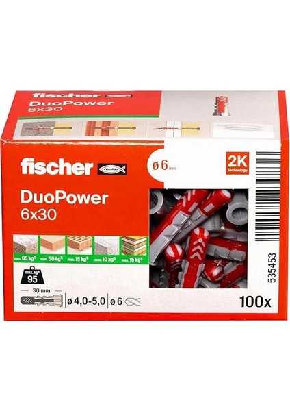 Duopower 6X30 Dübel 100 Adet fiyatları