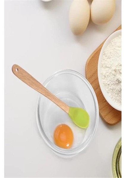 Indigo 3'lü Renkli Bambu Saplı Silikon Spatula Seti Uzun 26CM