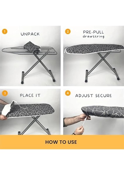 Beylini Ütü Masası Kılıfı Bezi Örtüsü Kalın Keçe Dolgulu Bağcıklı Sıkıştırma Yanmaya Dayanıklı Kolay indirimleri