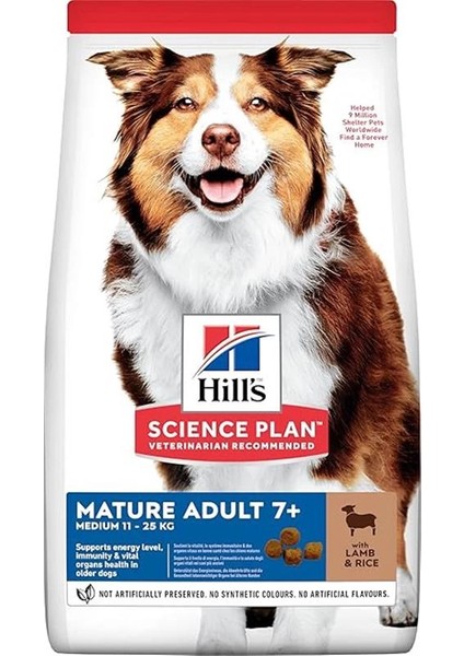 Hill's Scıence Plan Light +7 Yaşlı Orta Irk Kuzulu ve Pirinçli Köpek Maması 2.5 kg