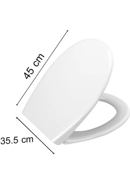 S10 Klozet Kapağı 84-003-009, Yavaş Kapanır, Duroplast, Sandviç Tip, Metal Menteşeli, Beyaz fırsatları