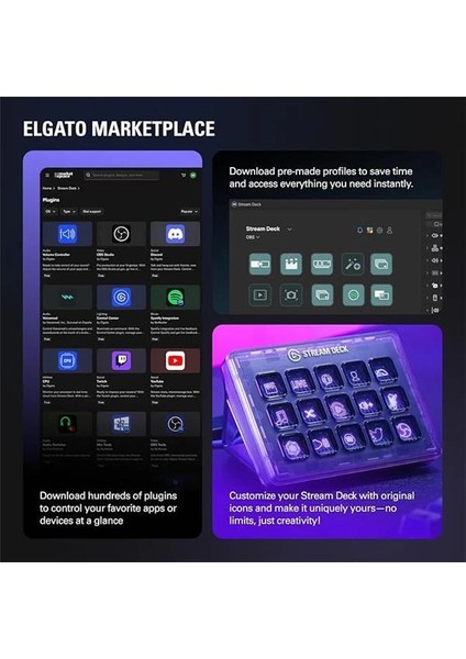 Stream Deck + White, Ses Mikseri, Canlı Üretim ve Stüdyo Denetleyicisi, Içerik Oluşturucular