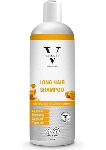 Long Hair Kedi ve Köpekler Için Ballı Uzun Tüylü Şampuan 400 ml