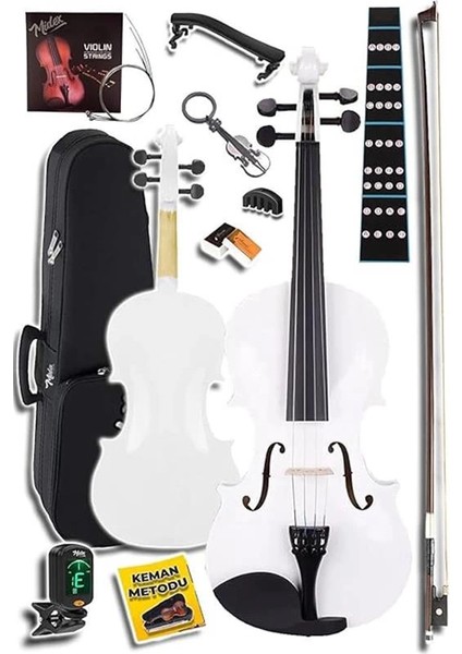 HGA44WH-PAK Beyaz 4/4 Tam Boy Keman Seti (Yastık Tuner Susturucu Çanta Yay Reçine) fiyatları