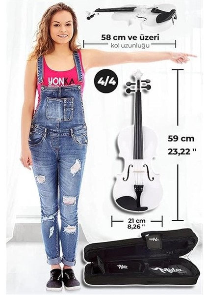 HGA44WH-PAK Beyaz 4/4 Tam Boy Keman Seti (Yastık Tuner Susturucu Çanta Yay Reçine) indirimleri