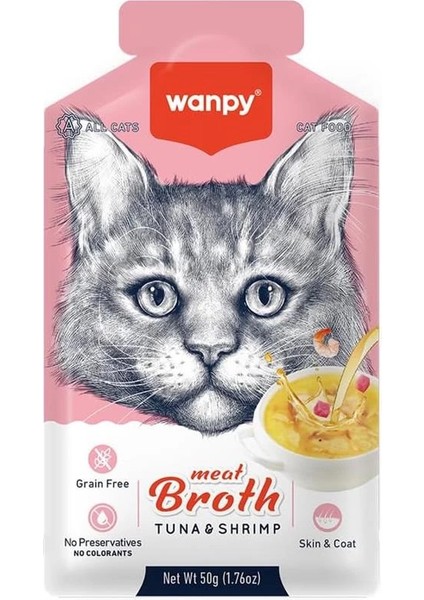 Kediler Için Karidesli Ton Balığı Eti Çorbası 50G