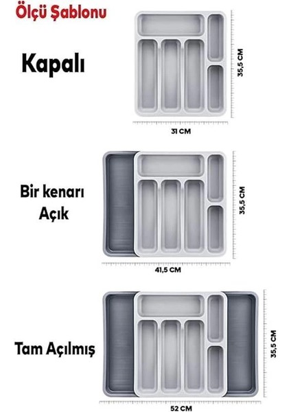 Çift Taraflı Ayarlanabilir Organizer Çekmece Içi Kaşıklık Uzayabilen Çatal Bıçaklık Düzenleyici indirimleri