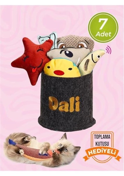 Kediler Için Yumuşak Peluş ve Kumaş Oyuncaklar, Set Halinde Içerisinde Ses ve Kedi Naneli, Stres indirimleri