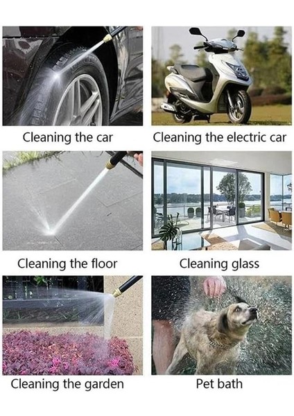 Basınçlı Su Püskürtme Tabancası Araba Yıkama Bahçe Sulama Evrensel Hortum ve Musluk Uyumlu indirimleri