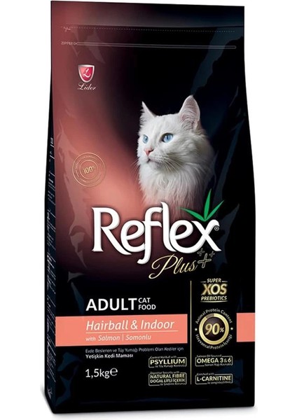 Plus Hairball Somonlu Yetişkin Kedi Maması, 1.5 kg