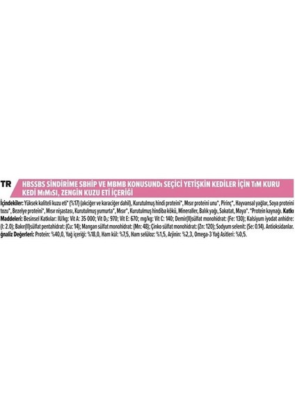 Delicate Kuzu Etli Kuru Kedi Maması 3 kg