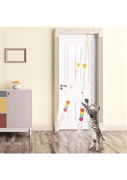 Elastik Kendinden Yapışkanlı Renkli Kedi Oyun Oltası Kedi Oyuncağı Yapışkanlı Olta Eğitim fırsatları