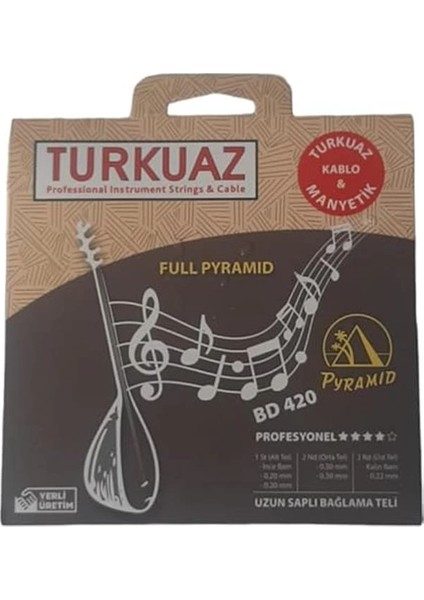 Turkuaz Professional Instrument Strings Bd 420 Uzun Saplı Pyramid Bağlama Teli 0.20 Full Pyramid indirimleri