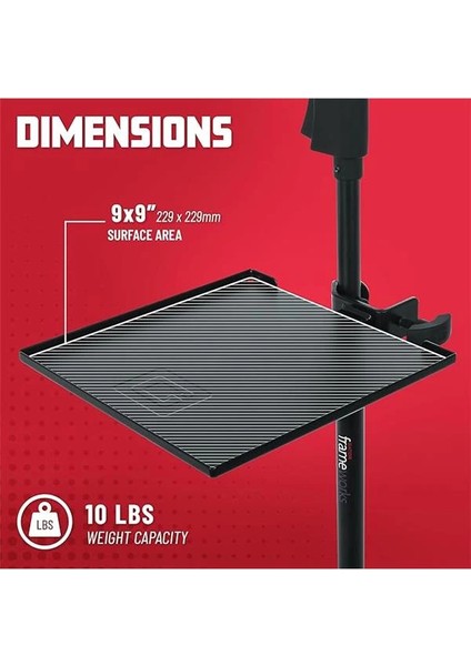 Mikrofon Standı, Clamp-On Utility Shelf 9 Inç x 2 Inç Yüzey 10 Pound Taşıma indirimleri
