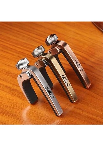 Klasik Akustik Kapo Ayarlanabilir Yastıklı Bronz Ukulele Saz Bağlama Kapo Capo