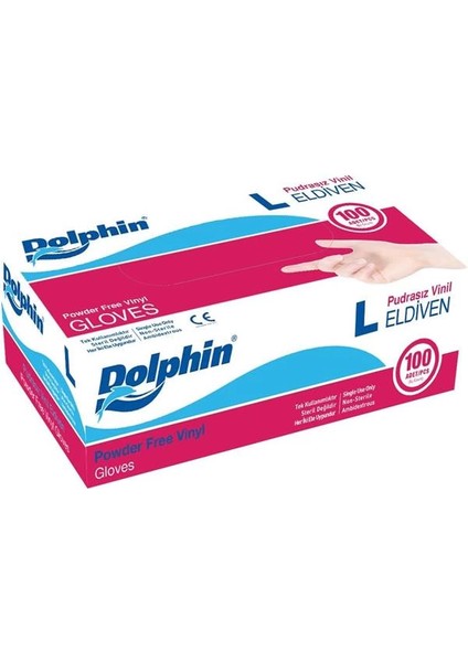 Dolphin Beyaz Vinil Eldiveni Pudrasız L 100 Adet