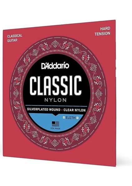 D'addario EJ27H Klasik Gitar Tel Seti (4/4), Silverplated Wound, C