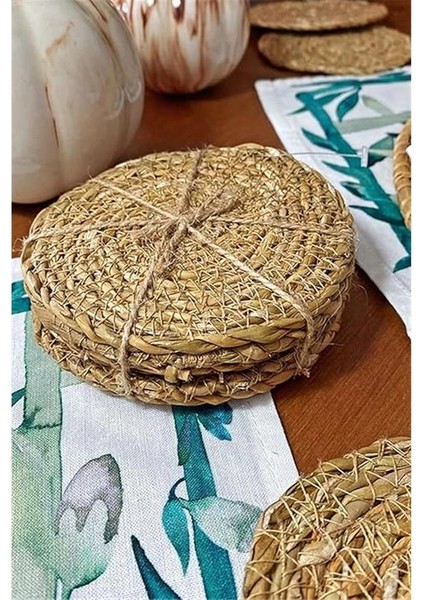 6 Adet El Yapımı Yuvarlak Hasır Bardak Altlığı - Fincan, Çay ve Kupa Altlığı - 10CM indirimleri