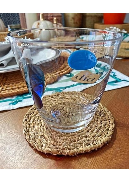 6 Adet El Yapımı Yuvarlak Hasır Bardak Altlığı - Fincan, Çay ve Kupa Altlığı - 10CM