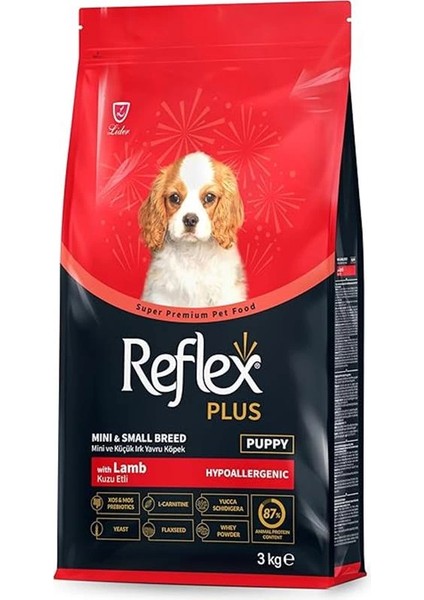 Plus Kuzu Etli Mini ve Küçük Irk Yavru Köpek Maması 3 kg modelleri