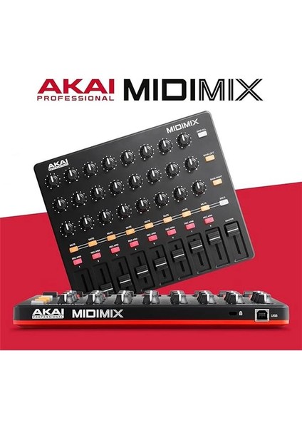 Mıdımıx - USB Mıdı Controller Mikseri Atanabilir ve Ana Kısıcılara Sahip, 24 Düğme