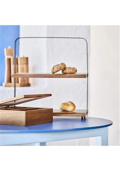 Doğal Akasya Ağacı Şeffaf Kapaklı Ahşap Çay Saklama Kutusu – Mıknatıslı Kapaklı Poşet Çay