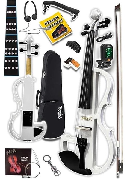 RCZ-606W Elektro Keman Seti Beyaz (Kulaklık Kablo Metod Tuner Yastık) fiyatları