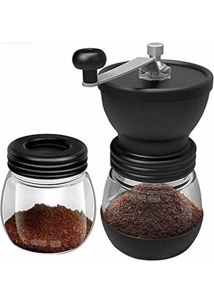 Cam Kahve Değirmeni Öğütücü 2 Hazneli Filtre Kahve
