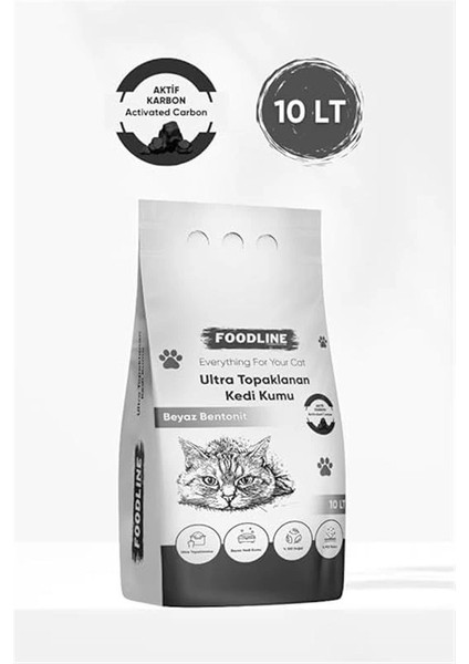 Aktif Karbonlu Ince Taneli Bentonit Topaklanan Kedi Kumu 10 Lt fiyatları