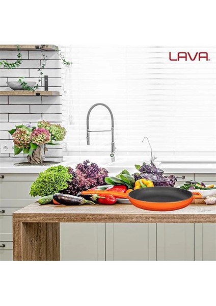 Metal Döküm Kızartma Tavası, 20 Cm, Turuncu