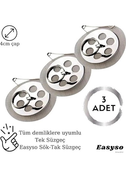 3 Adet Demlik Süzgeci Plus Çaydanlık Içi Süzgeç Elek Fonksiyonel Yıkanabilir Paket indirimleri