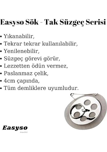 3 Adet Demlik Süzgeci Plus Çaydanlık Içi Süzgeç Elek Fonksiyonel Yıkanabilir Paket